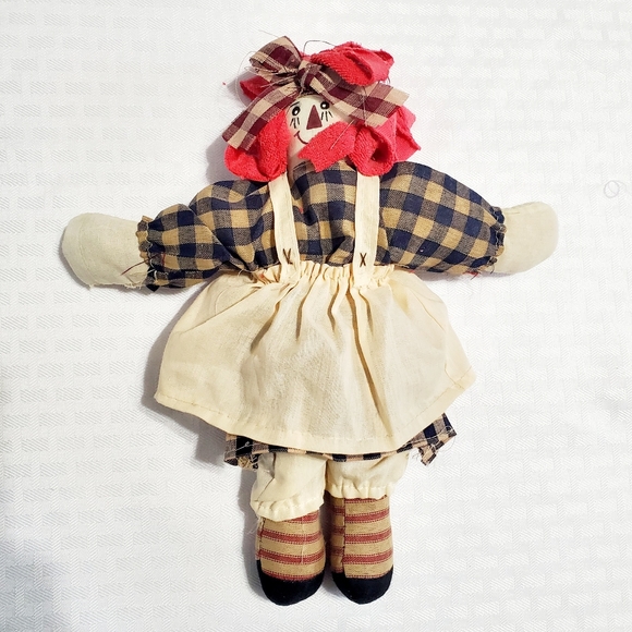 Raggedy Ann Cloth Doll With Rag Hair Handmade. - Picture 2 of 8